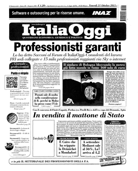 Italia oggi : quotidiano di economia finanza e politica